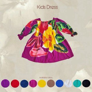 Hot Sale Rayon Hand Painted Kids Dress
